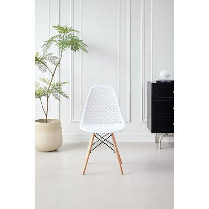 TuHome Marcus Modern Dining Chair, Mid-Century Ergonomic Acc - White