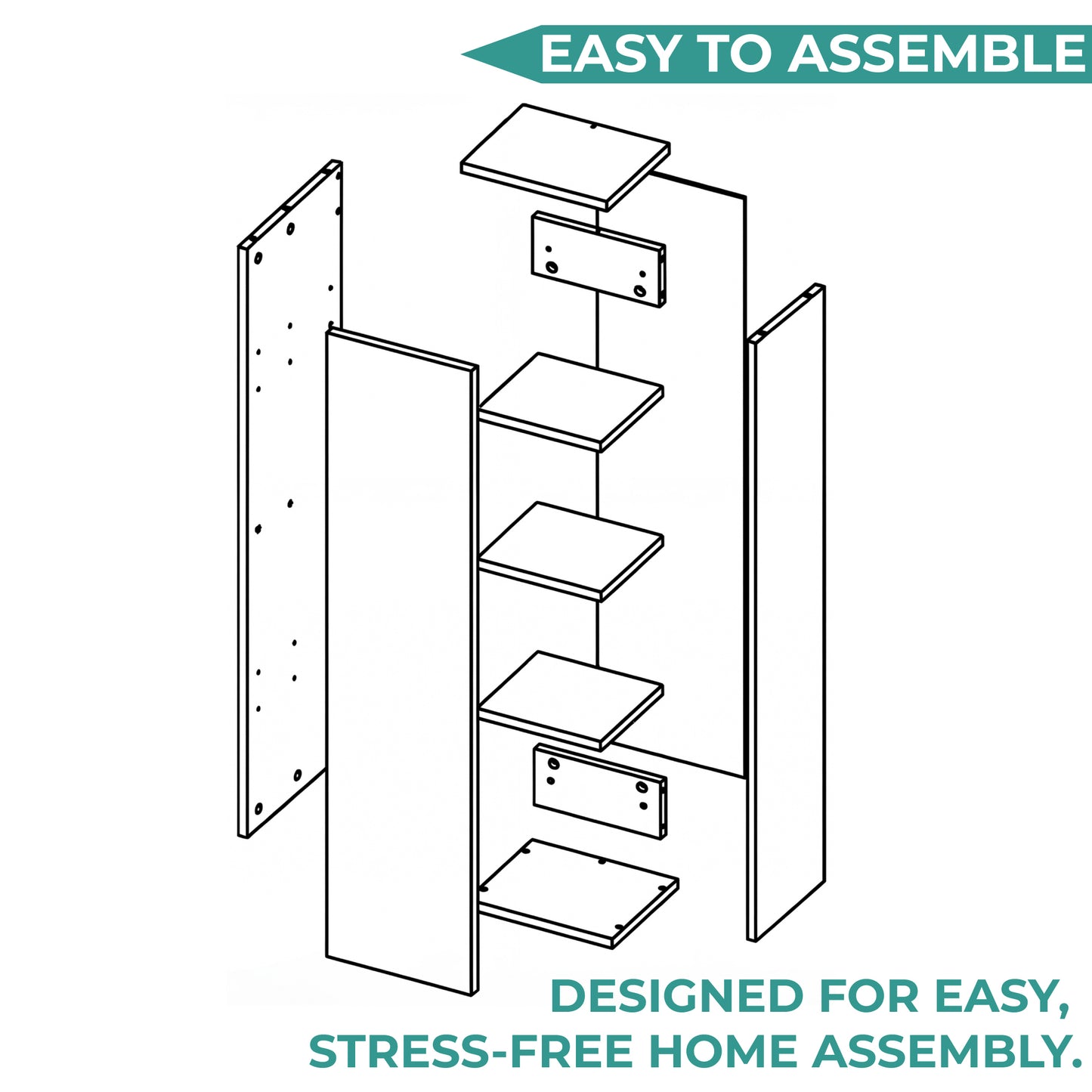 43" High One Door Wall Cabinet, Bathroom Wall Mounted Storage with 3 Adjustable Shelves, Space-Saving Vertical Organizer for Toiletries, Towels & Essentials, Modern Ready-to-Assemble Unit