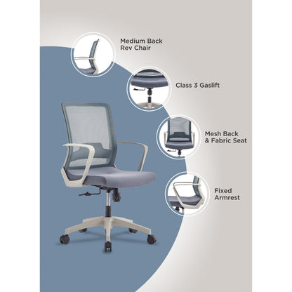 TuHome Alpha office chair Grey-White