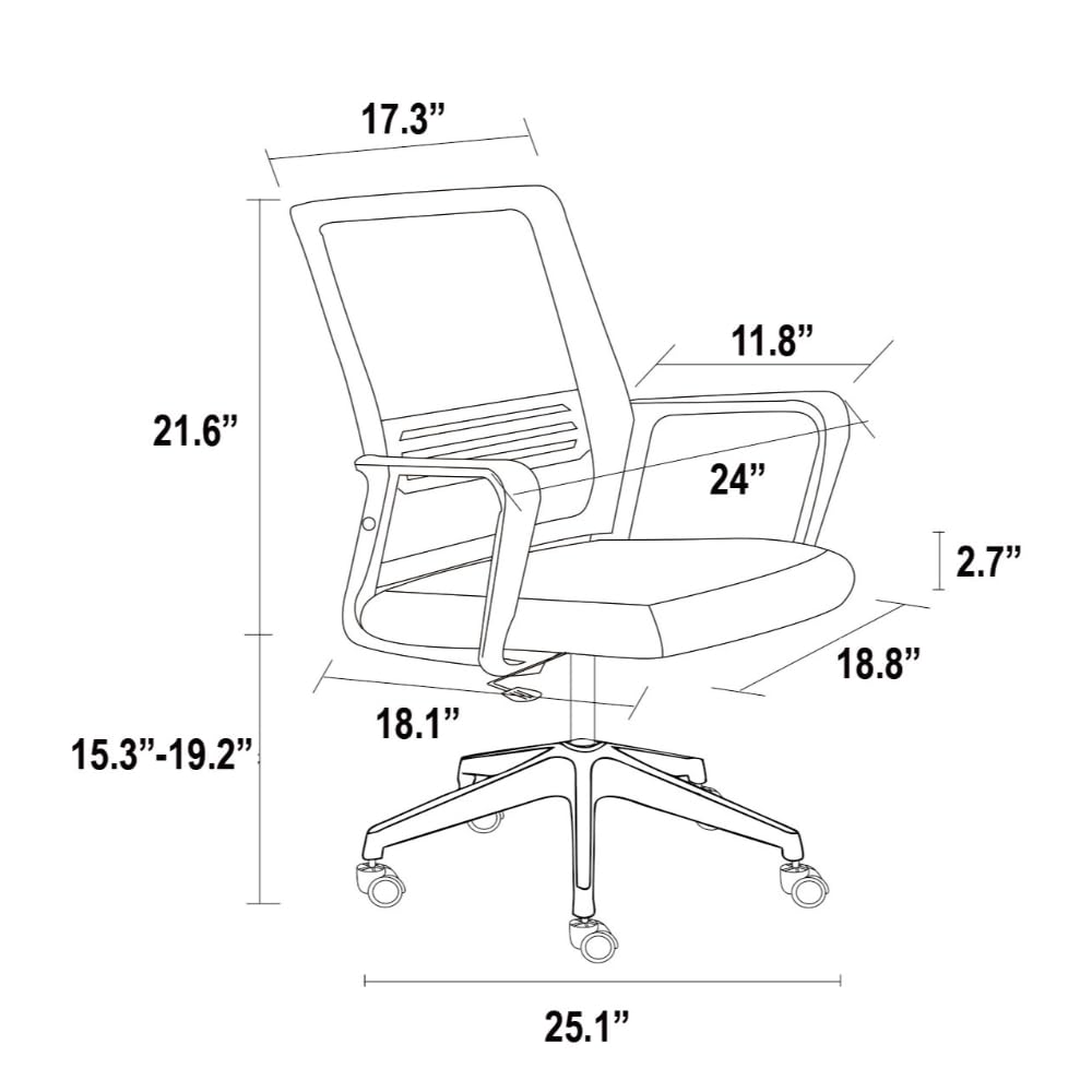 TuHome Flavio office chair Black