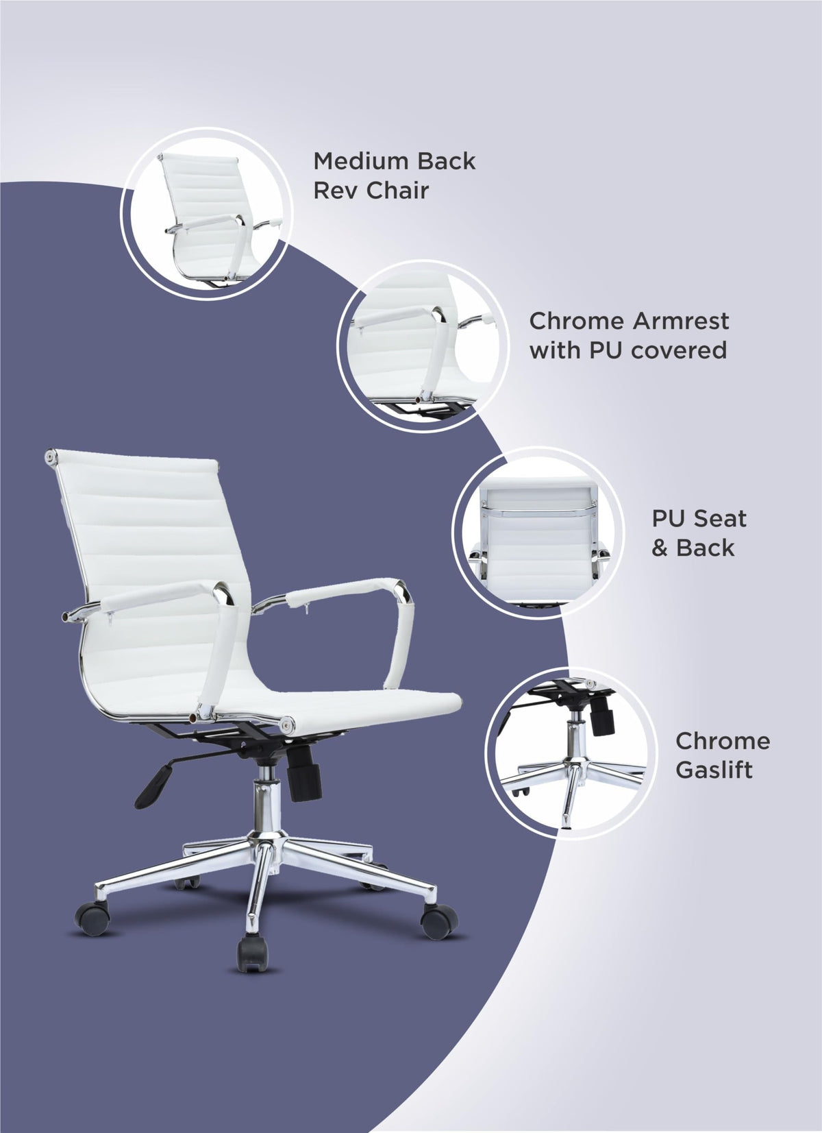 TuHome Axel office chair White
