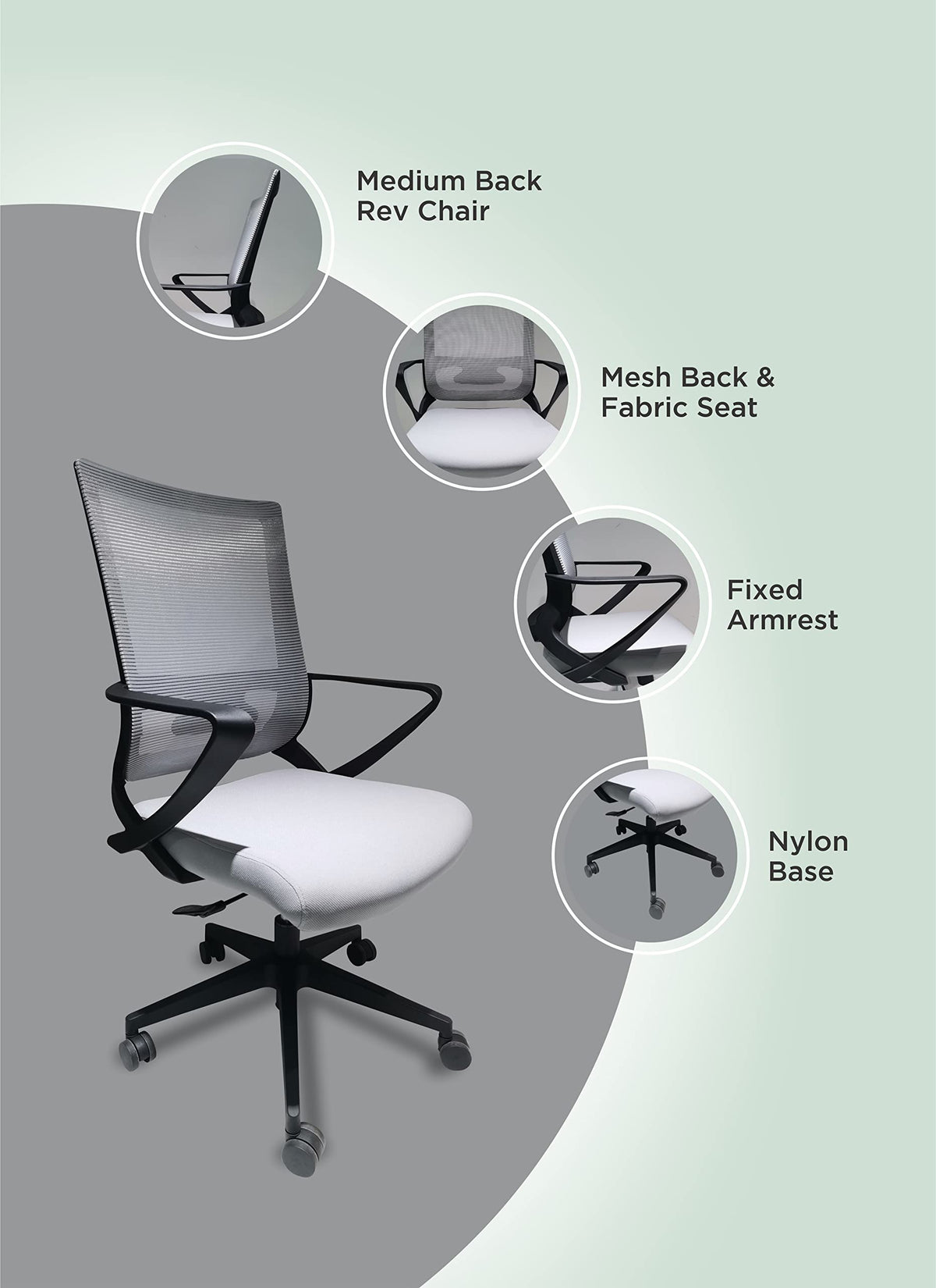 TuHome Maurice office chair White-Black