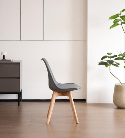 TuHome Fyn Modern Dining Chair, Scandinavian Style Upholster - Dark Grey