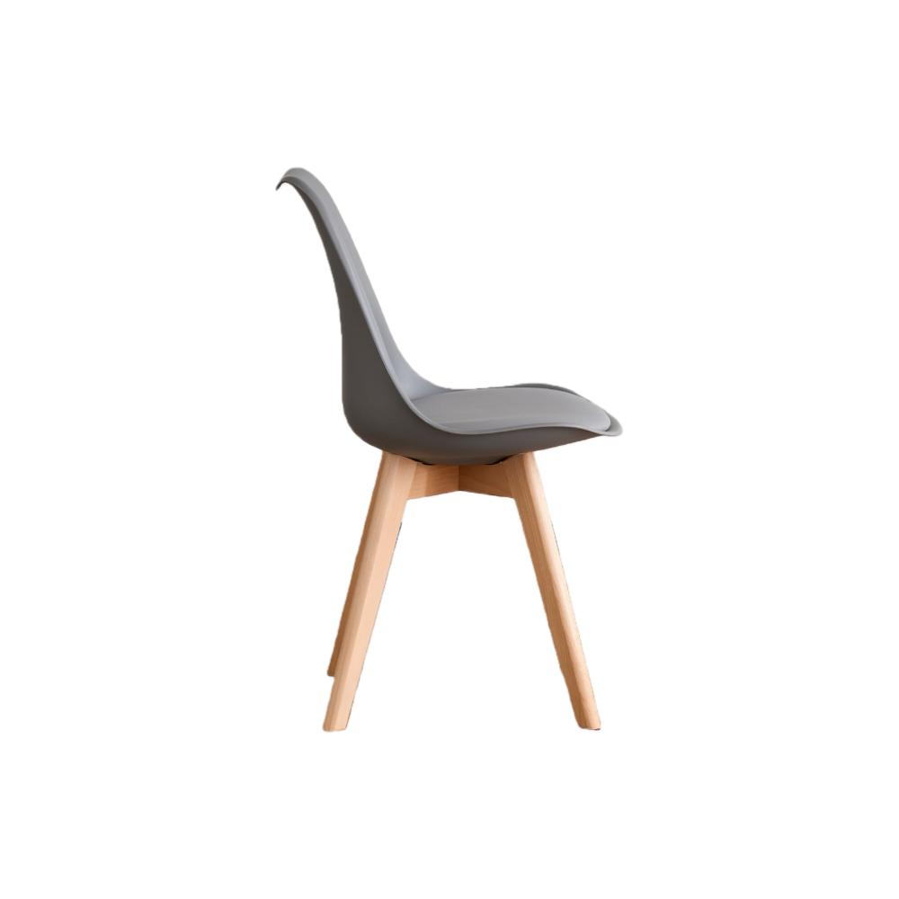 TuHome Fyn Modern Dining Chair, Scandinavian Style Upholster - Dark Grey