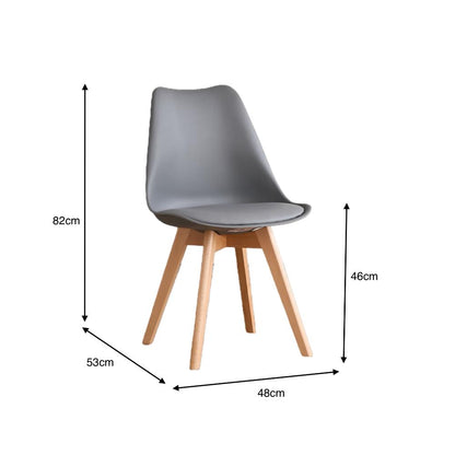 TuHome Fyn Modern Dining Chair, Scandinavian Style Upholster - Dark Grey