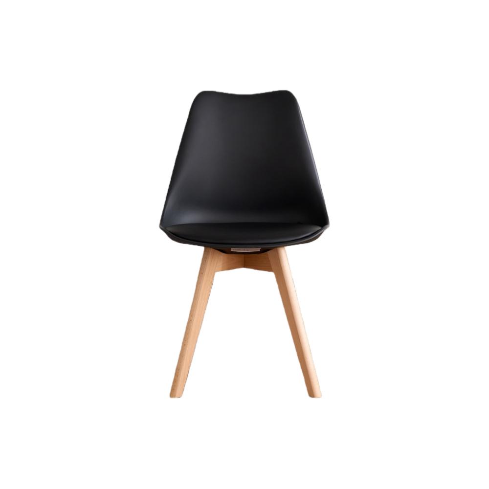 TuHome Fyn Modern Dining Chair, Scandinavian Style Upholster - Black