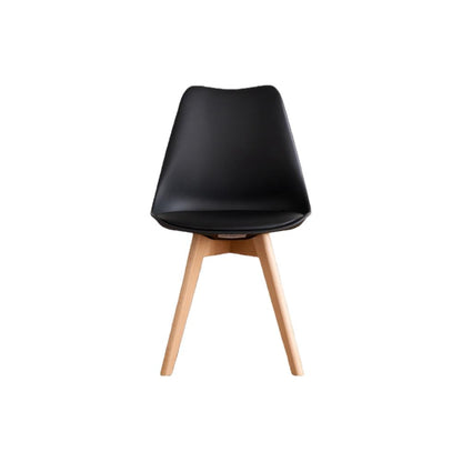 TuHome Fyn Modern Dining Chair, Scandinavian Style Upholster - Black