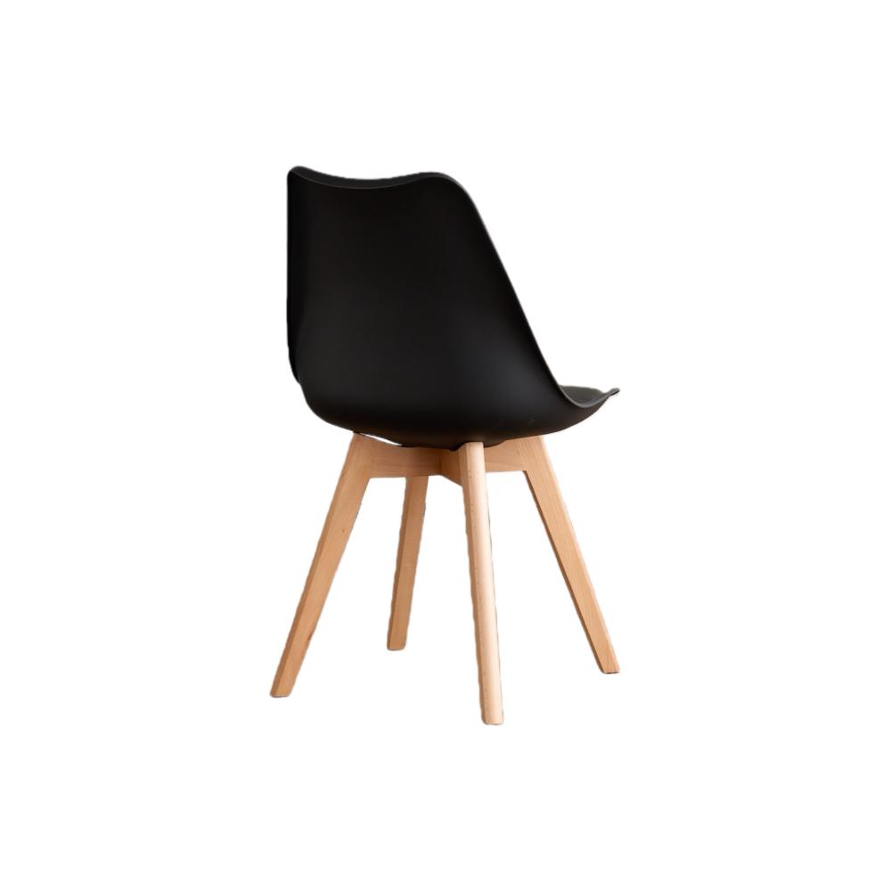 TuHome Fyn Modern Dining Chair, Scandinavian Style Upholster - Black