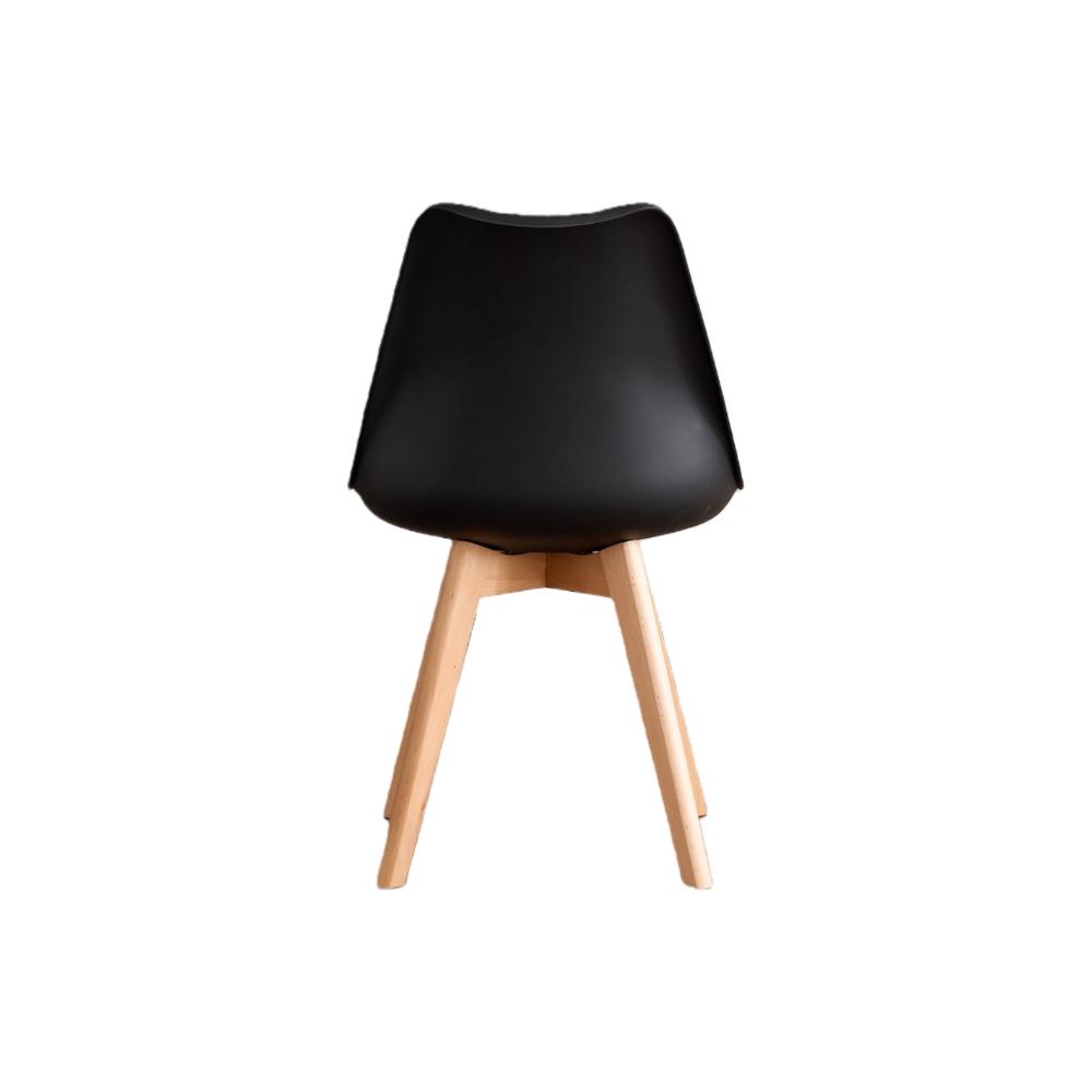 TuHome Fyn Modern Dining Chair, Scandinavian Style Upholster - Black