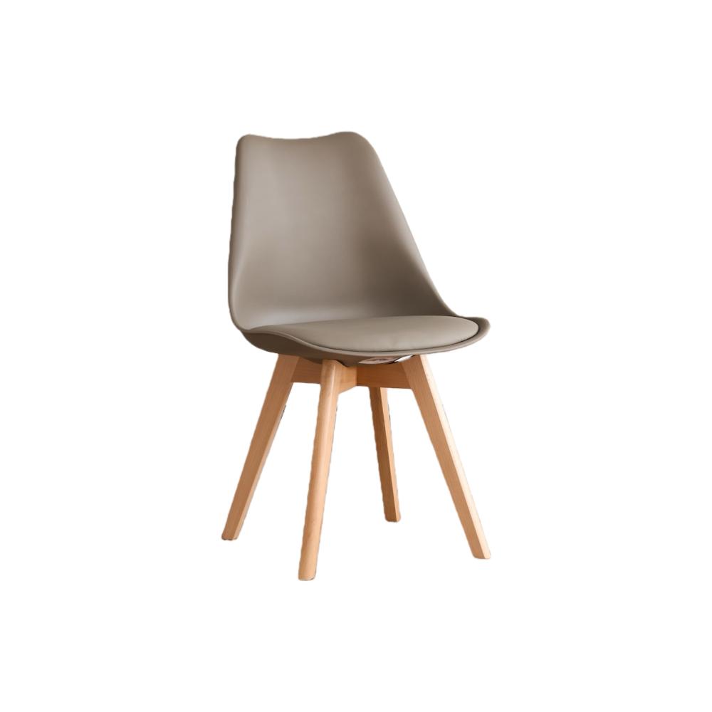 TuHome Fyn Modern Dining Chair, Scandinavian Style Upholster - Taupe