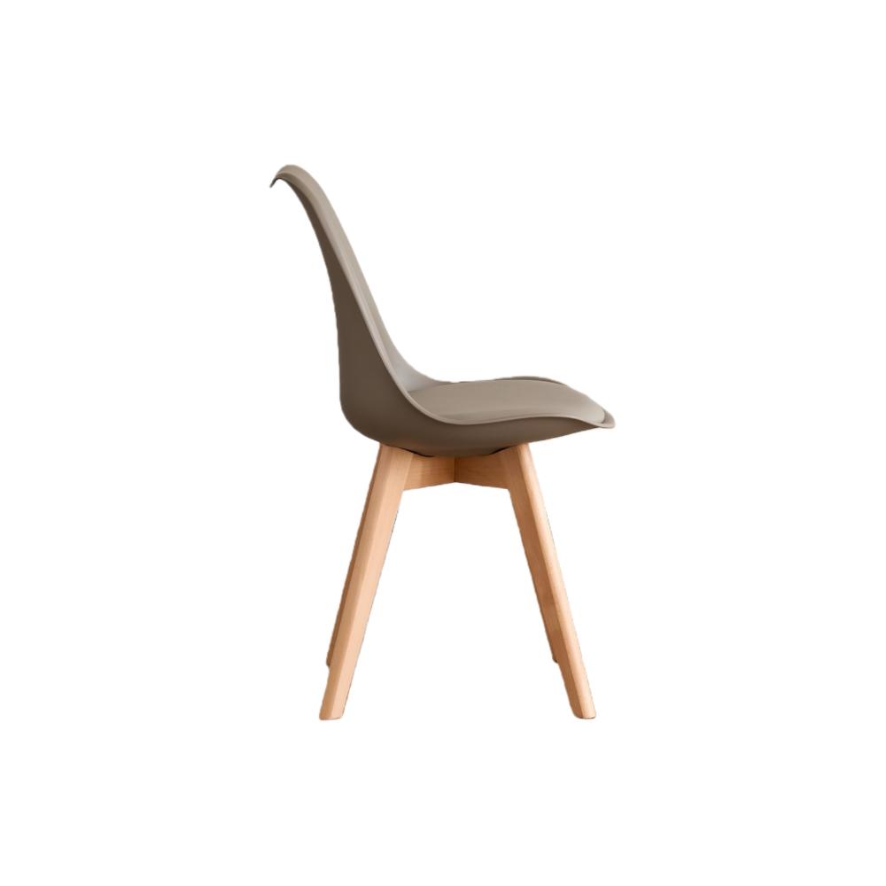 TuHome Fyn Modern Dining Chair, Scandinavian Style Upholster - Taupe