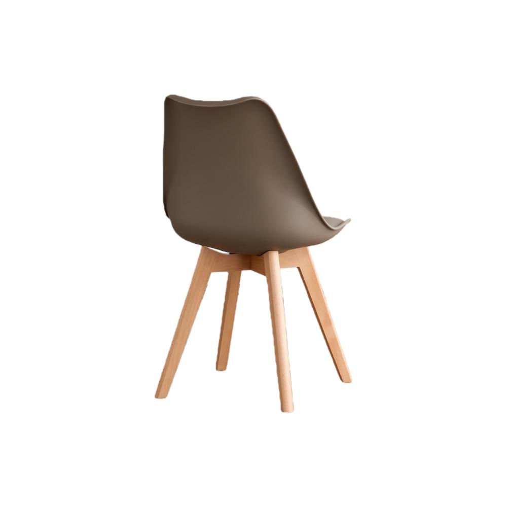 TuHome Fyn Modern Dining Chair, Scandinavian Style Upholster - Taupe