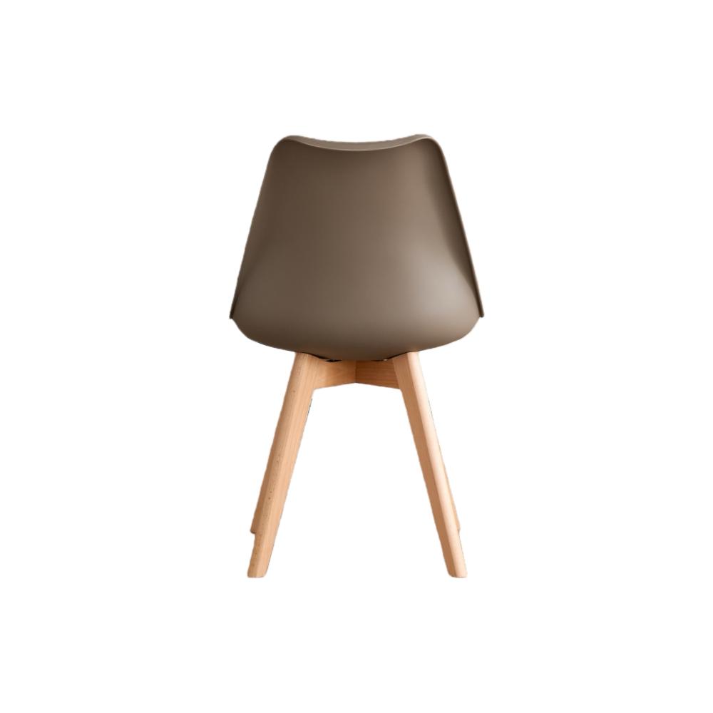 TuHome Fyn Modern Dining Chair, Scandinavian Style Upholster - Taupe