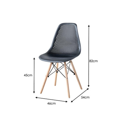 TuHome Marcus Modern Dining Chair, Mid-Century Ergonomic Acc - Black