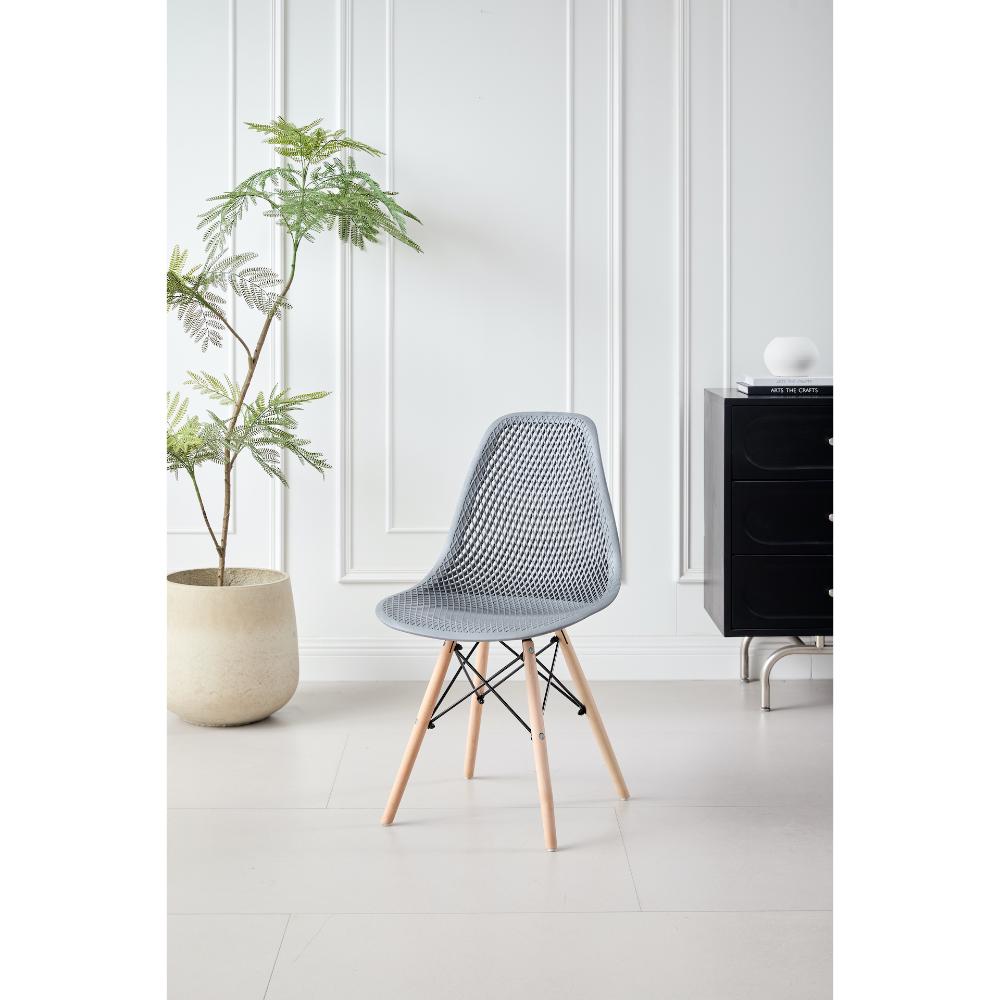 TuHome Marcus Modern Dining Chair, Mid-Century Ergonomic Acc - Dark Grey