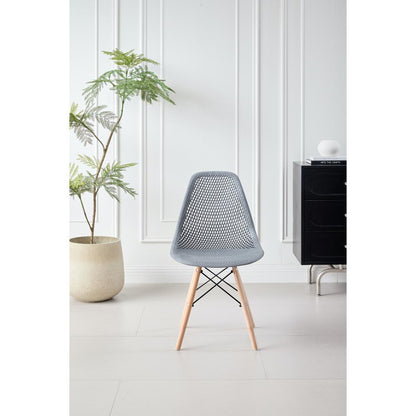 TuHome Marcus Modern Dining Chair, Mid-Century Ergonomic Acc - Dark Grey