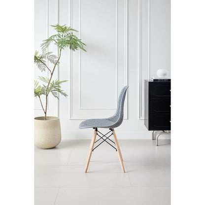 TuHome Marcus Modern Dining Chair, Mid-Century Ergonomic Acc - Dark Grey