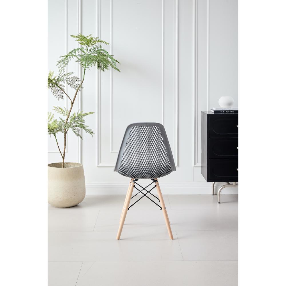 TuHome Marcus Modern Dining Chair, Mid-Century Ergonomic Acc - Dark Grey