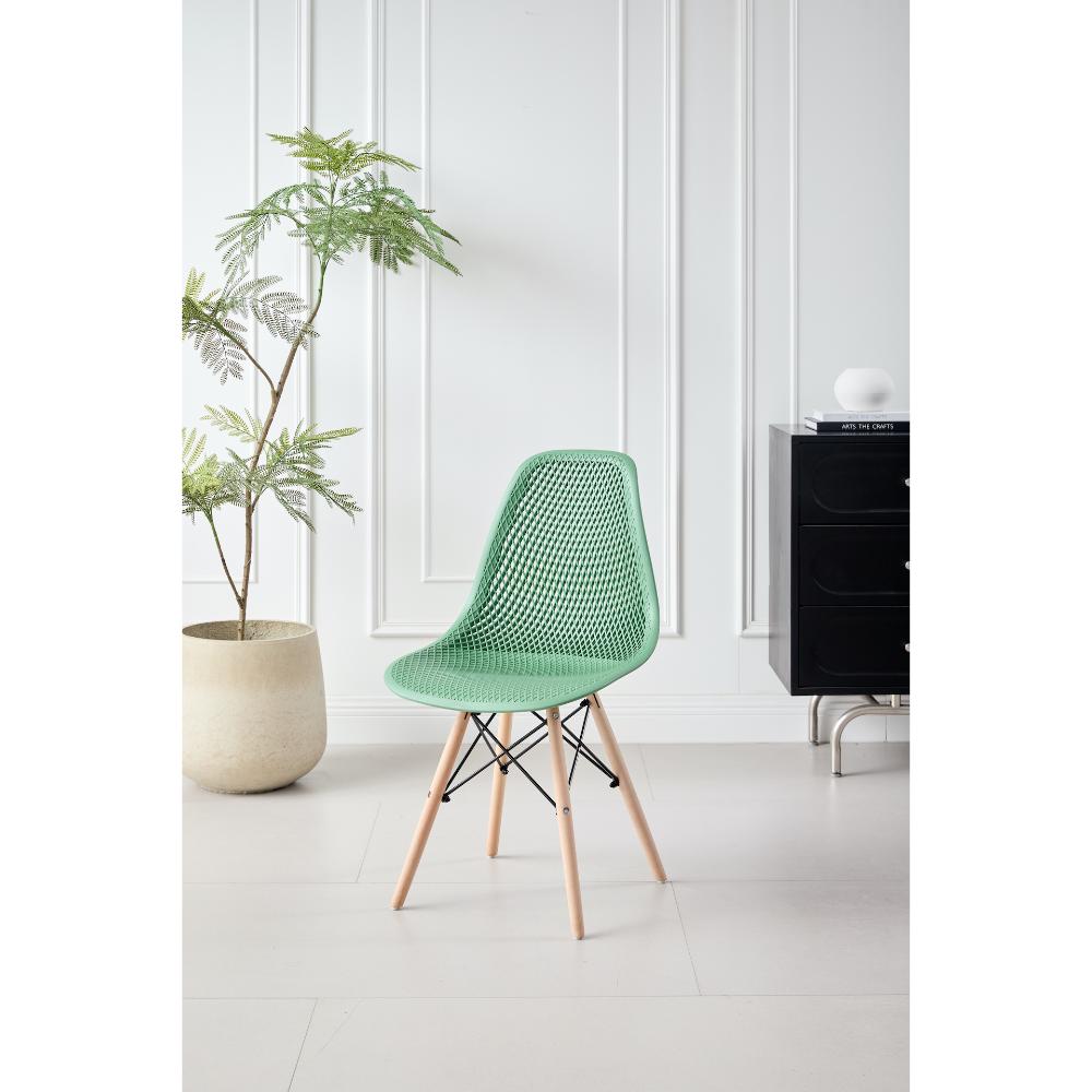 TuHome Marcus Modern Dining Chair, Mid-Century Ergonomic Acc - Olive