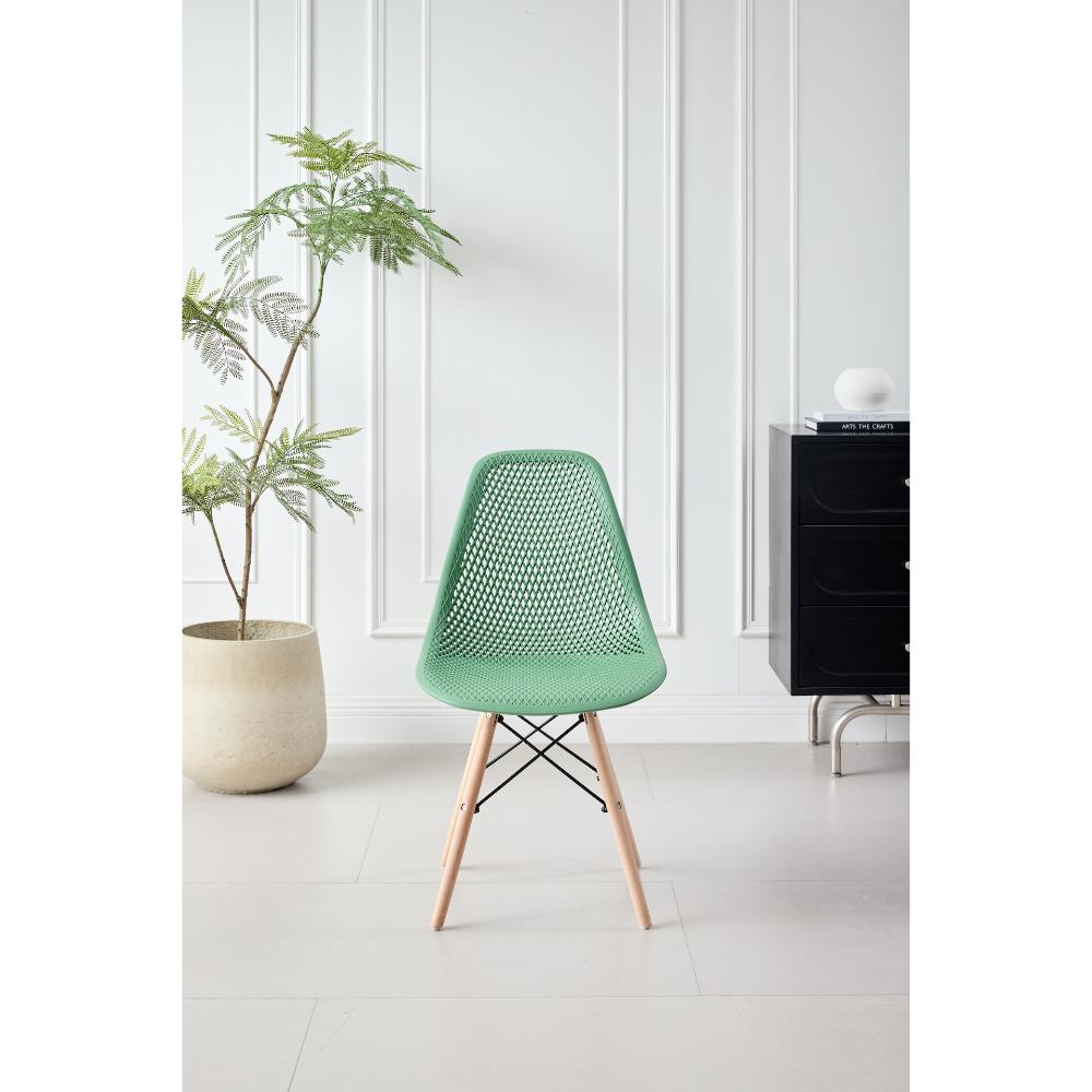 TuHome Marcus Modern Dining Chair, Mid-Century Ergonomic Acc - Olive