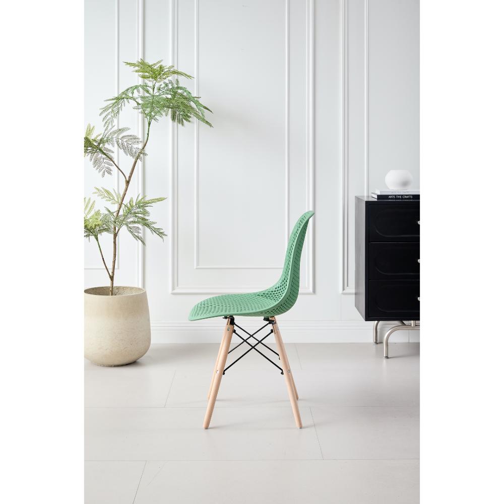TuHome Marcus Modern Dining Chair, Mid-Century Ergonomic Acc - Olive