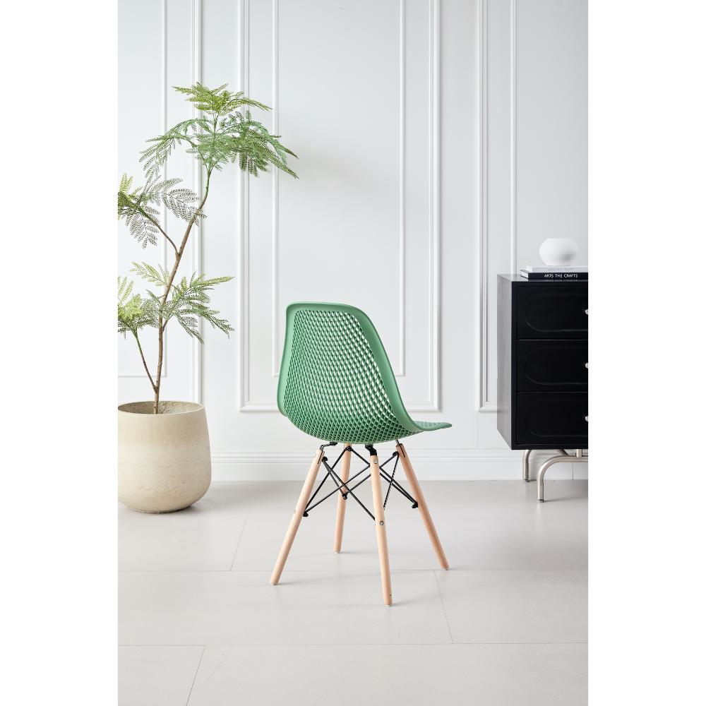 TuHome Marcus Modern Dining Chair, Mid-Century Ergonomic Acc - Olive