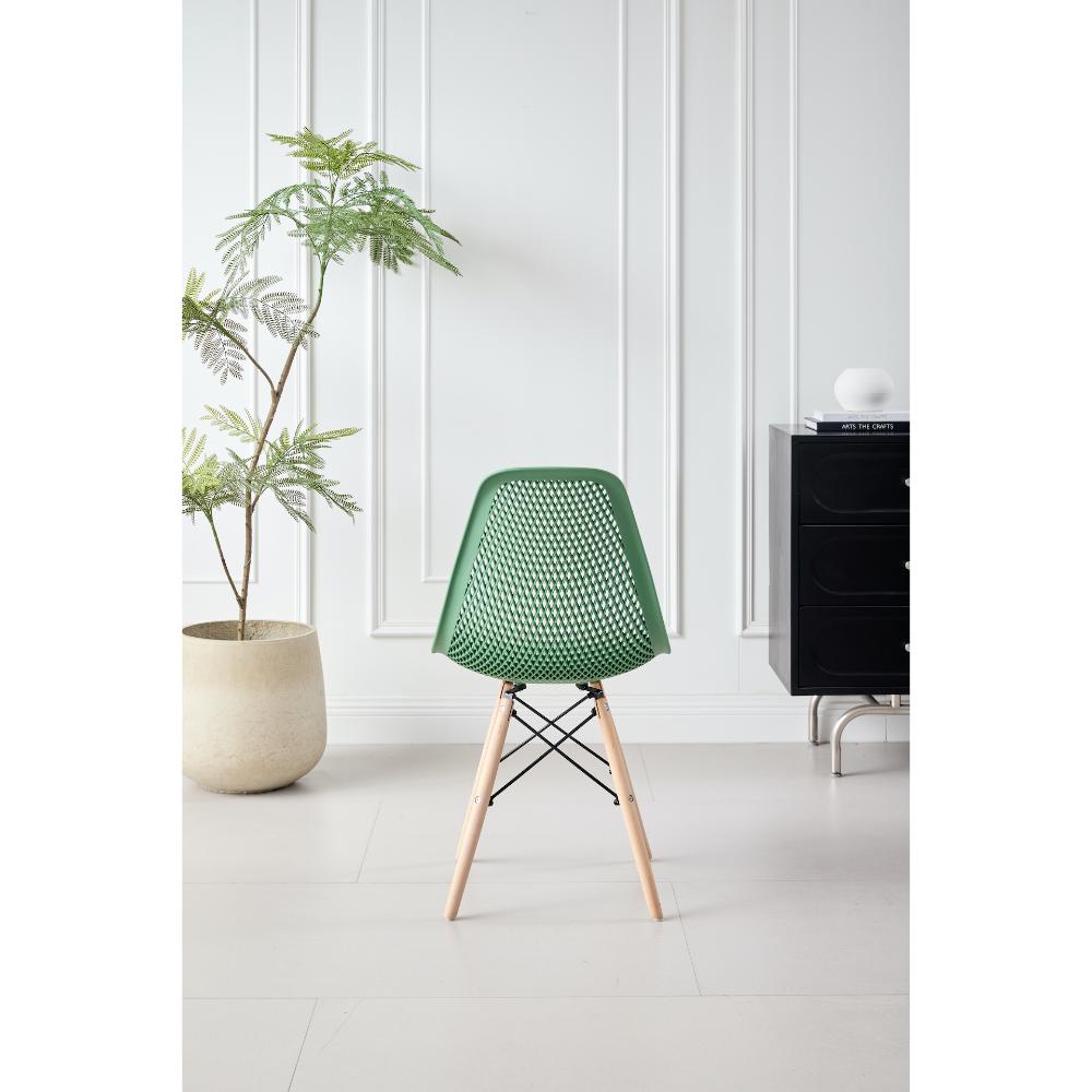 TuHome Marcus Modern Dining Chair, Mid-Century Ergonomic Acc - Olive
