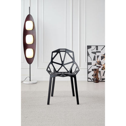 TuHome Roxy Modern Dining Chair, Sophisticated High-Back Uph - Black