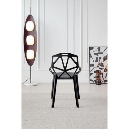 TuHome Roxy Modern Dining Chair, Sophisticated High-Back Uph - Black