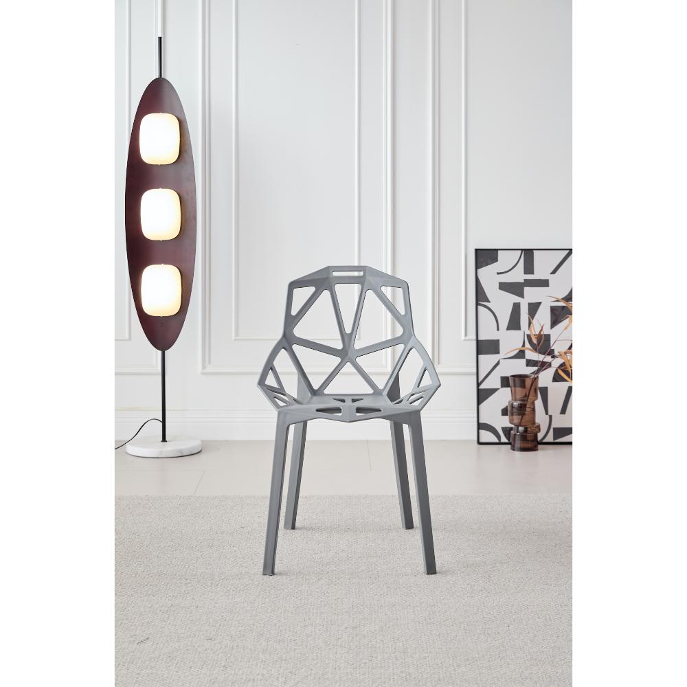 TuHome Roxy Modern Dining Chair, Sophisticated High-Back Uph - Dark Grey