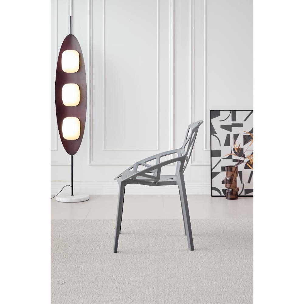 TuHome Roxy Modern Dining Chair, Sophisticated High-Back Uph - Dark Grey