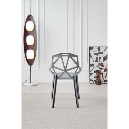 TuHome Roxy Modern Dining Chair, Sophisticated High-Back Uph - Dark Grey