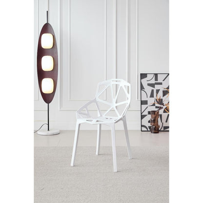 TuHome Roxy Modern Dining Chair, Sophisticated High-Back Uph - White