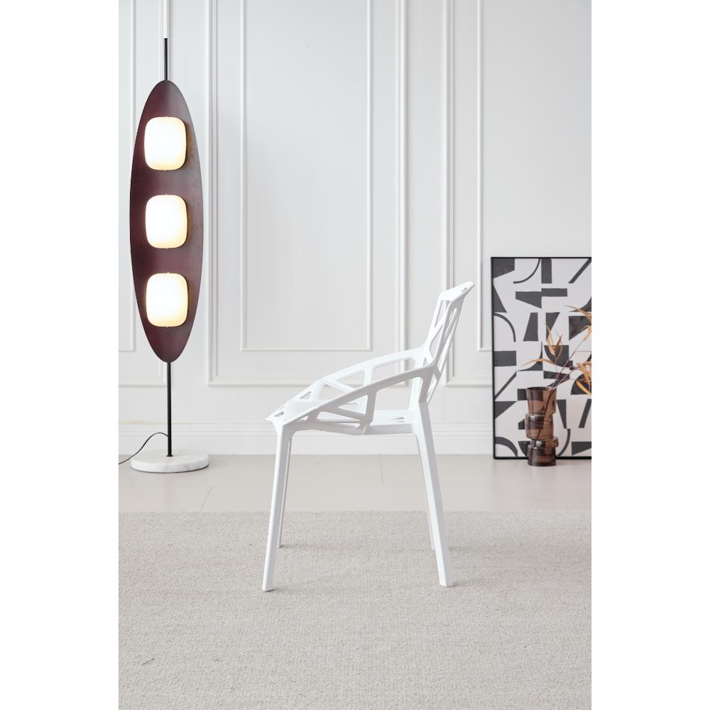 TuHome Roxy Modern Dining Chair, Sophisticated High-Back Uph - White