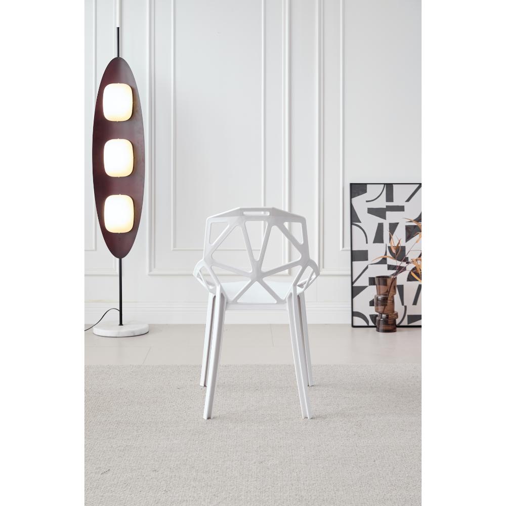 TuHome Roxy Modern Dining Chair, Sophisticated High-Back Uph - White