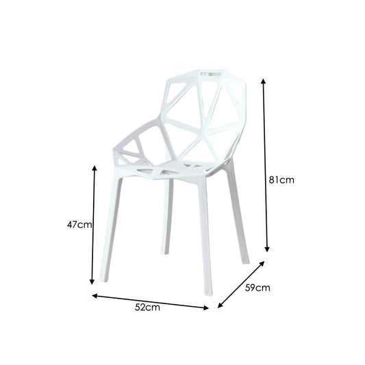 TuHome Roxy Modern Dining Chair, Sophisticated High-Back Uph - White
