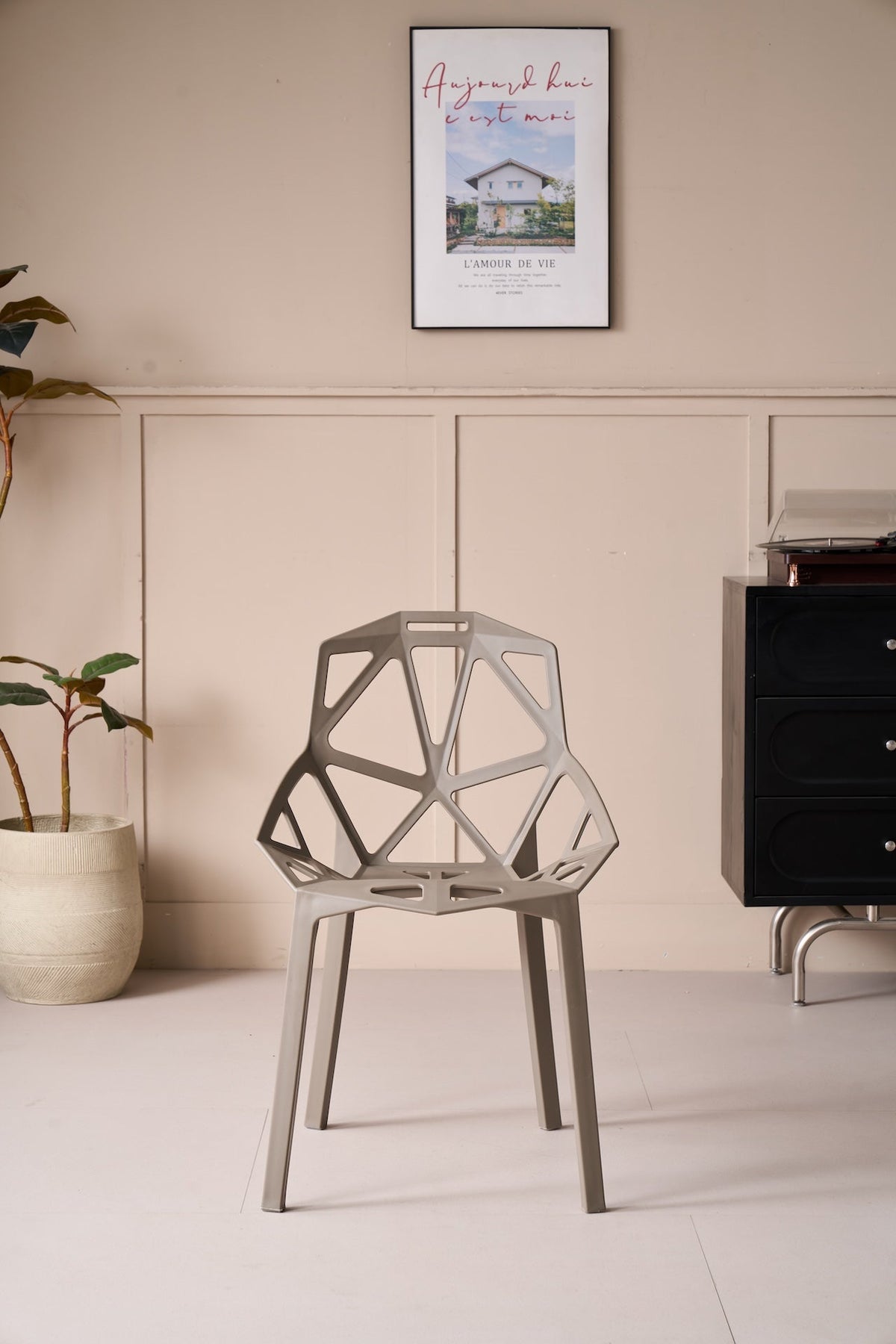 TuHome Roxy Modern Dining Chair, Sophisticated High-Back Uph - Taupe