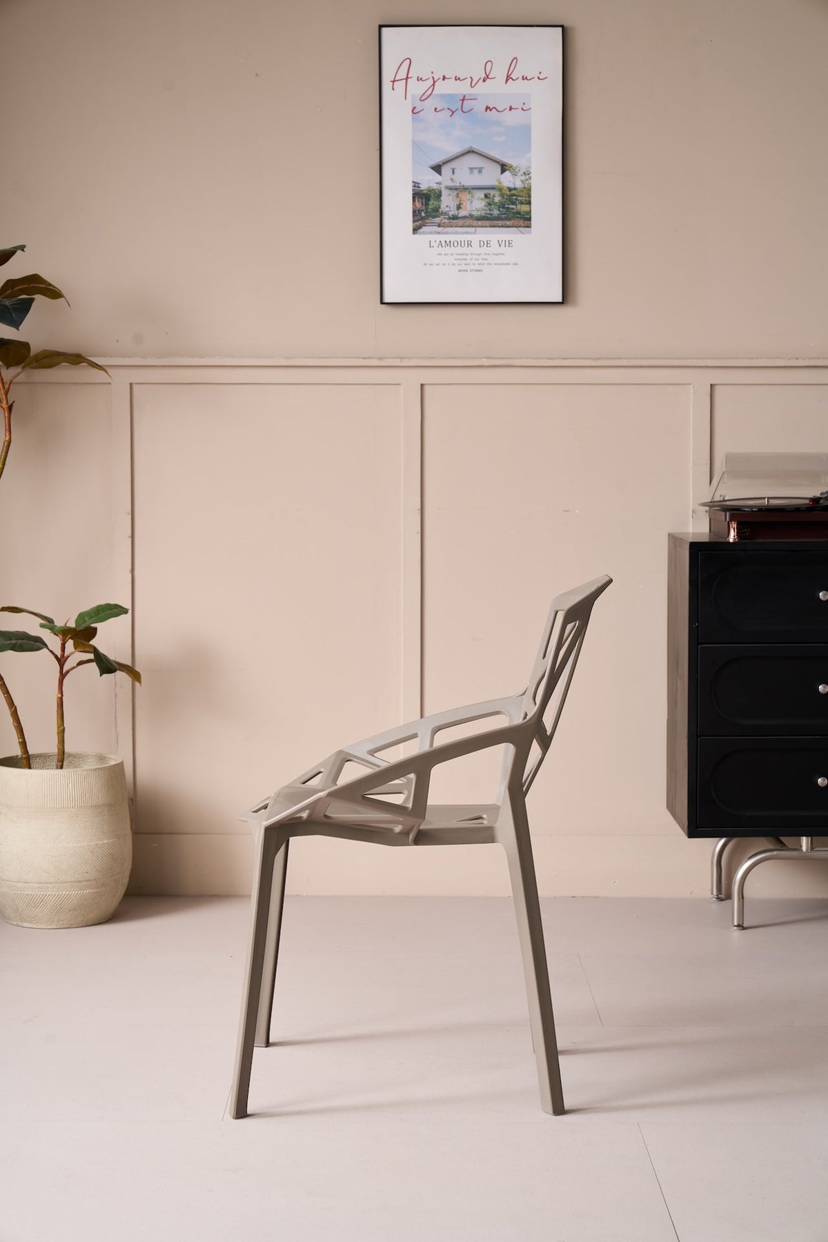 TuHome Roxy Modern Dining Chair, Sophisticated High-Back Uph - Taupe