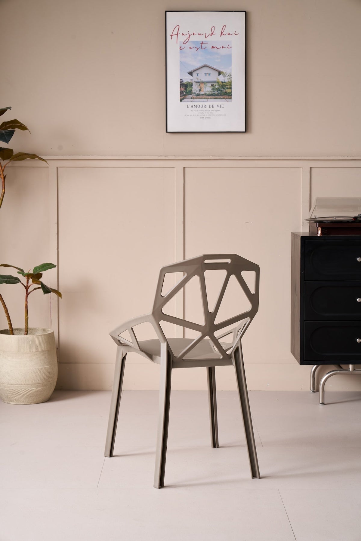 TuHome Roxy Modern Dining Chair, Sophisticated High-Back Uph - Taupe