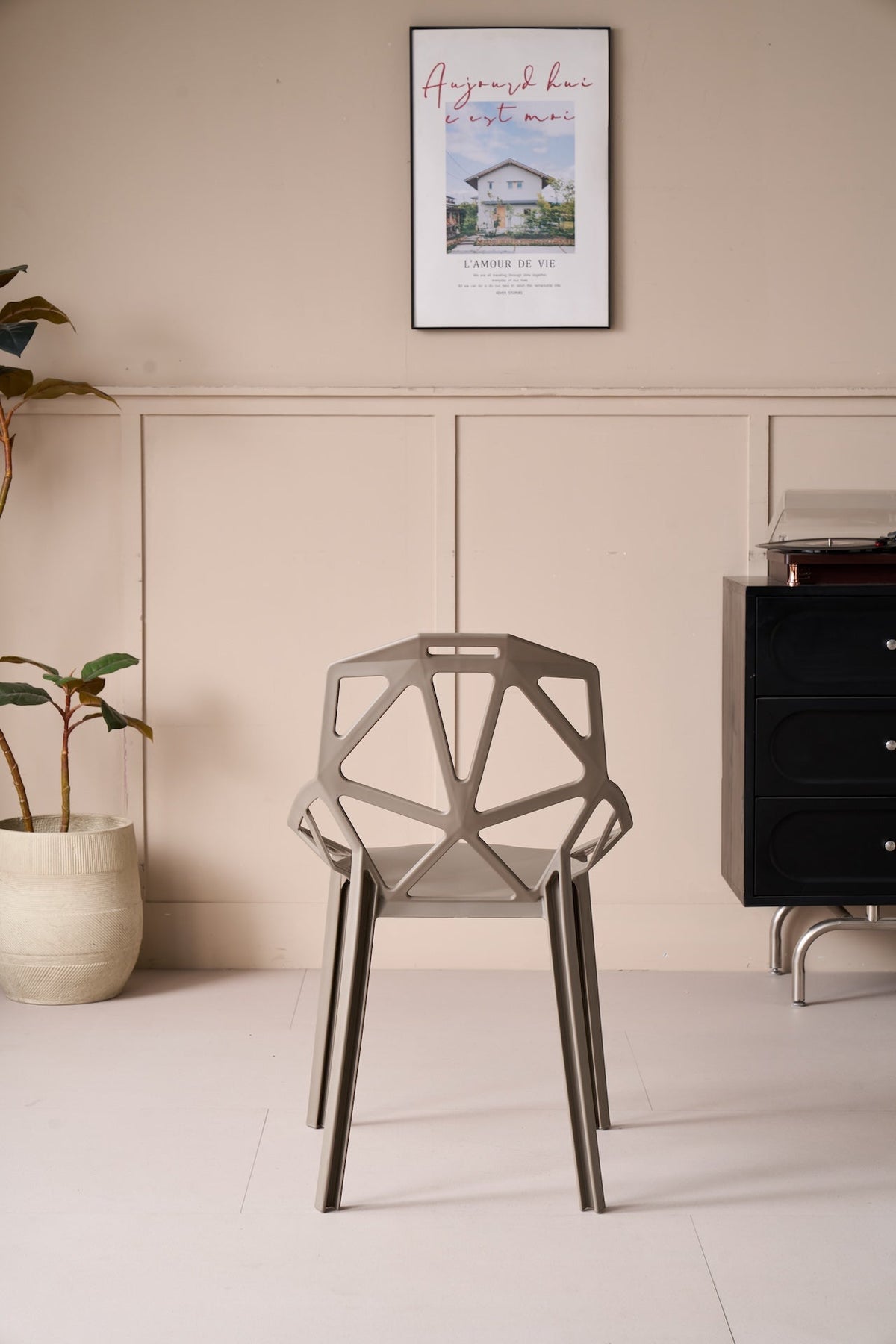 TuHome Roxy Modern Dining Chair, Sophisticated High-Back Uph - Taupe