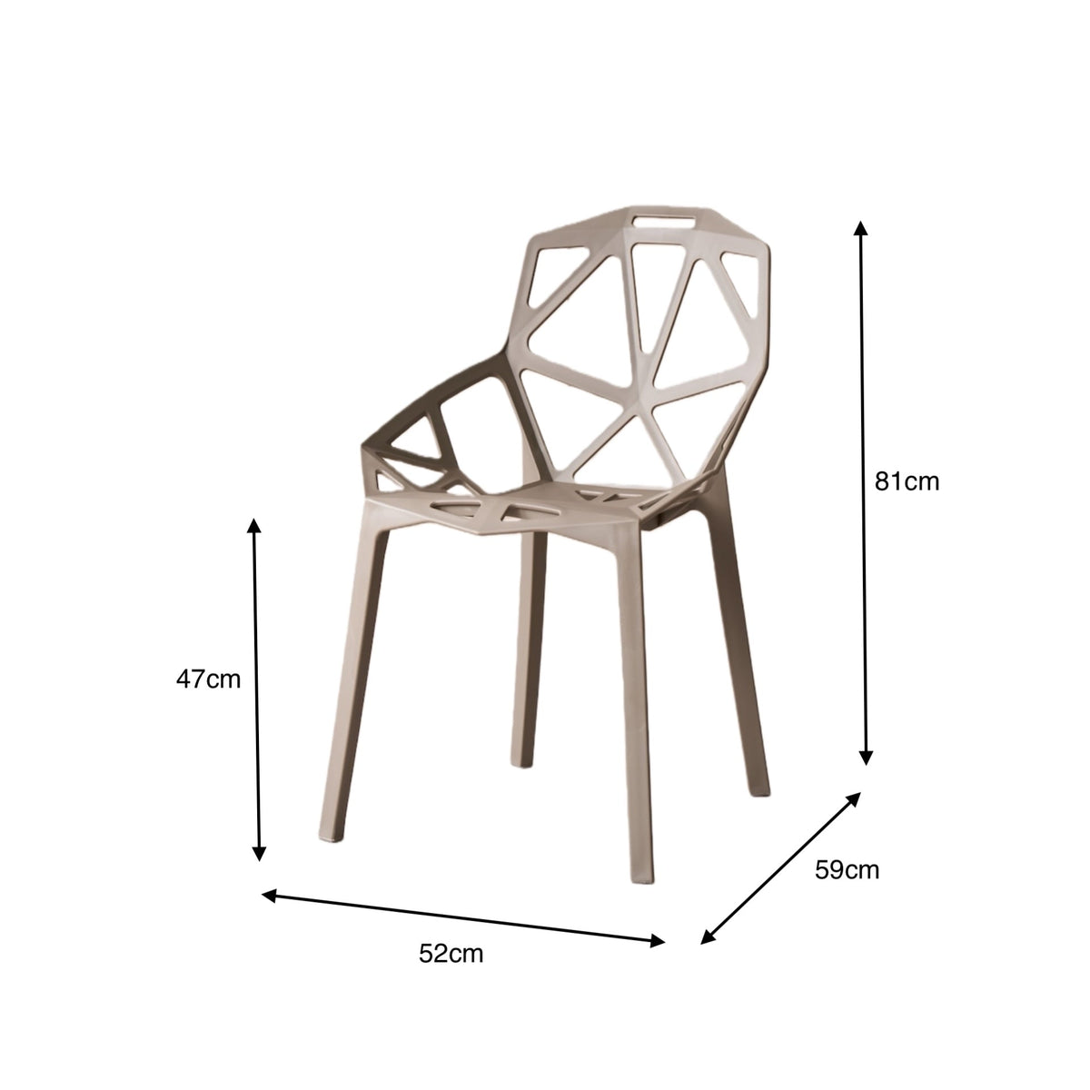 TuHome Roxy Modern Dining Chair, Sophisticated High-Back Uph - Taupe