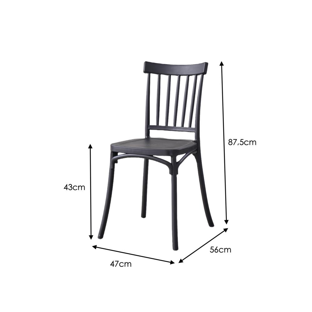 TuHome Claus Modern Dining Chair, Sophisticated High-Back Up - Black