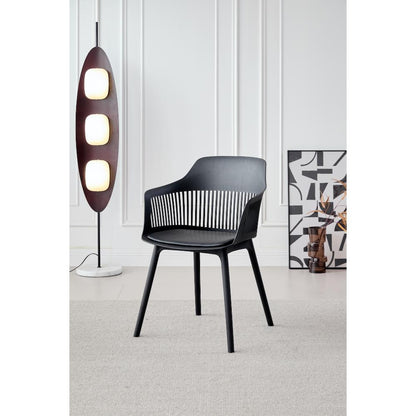 TuHome Cojin Modern Dining Chair, Sophisticated High-Back Up - Black
