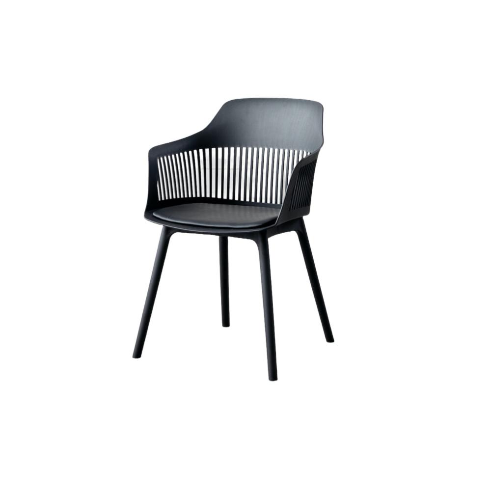 TuHome Cojin Modern Dining Chair, Sophisticated High-Back Up - Black