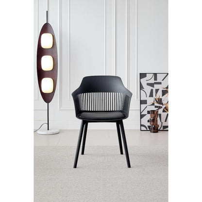 TuHome Cojin Modern Dining Chair, Sophisticated High-Back Up - Black