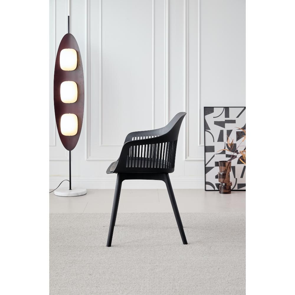 TuHome Cojin Modern Dining Chair, Sophisticated High-Back Up - Black