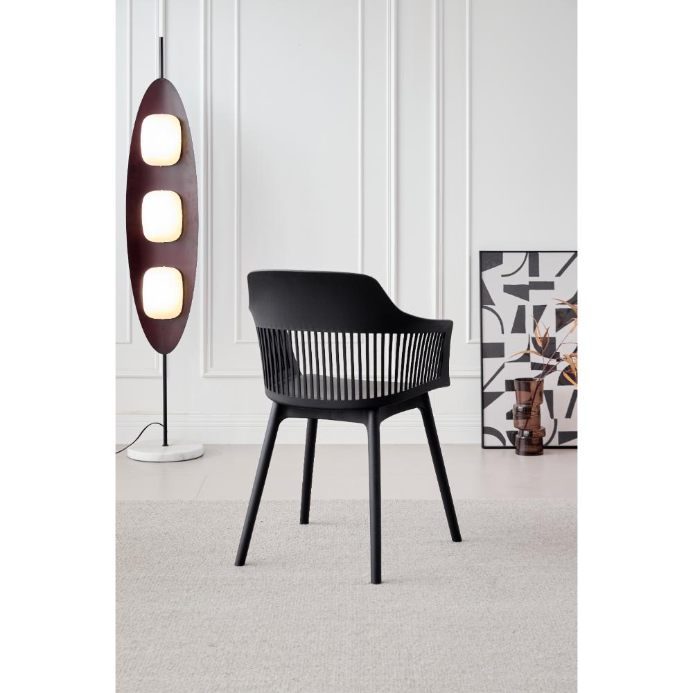 TuHome Cojin Modern Dining Chair, Sophisticated High-Back Up - Black