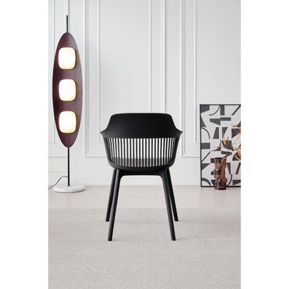 TuHome Cojin Modern Dining Chair, Sophisticated High-Back Up - Black