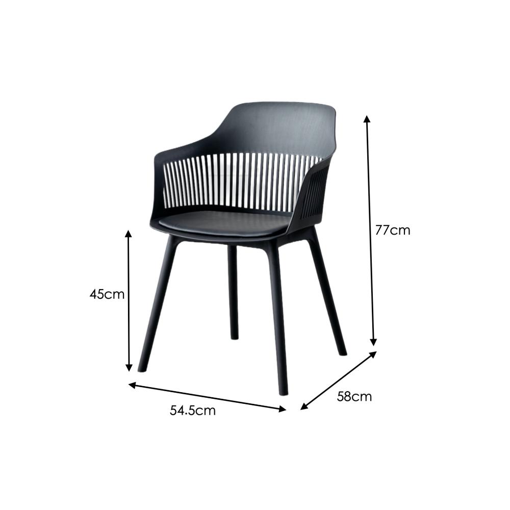 TuHome Cojin Modern Dining Chair, Sophisticated High-Back Up - Black