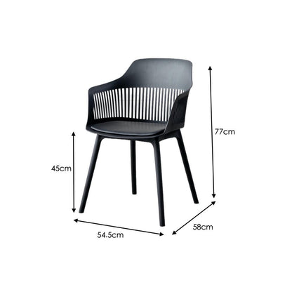 TuHome Cojin Modern Dining Chair, Sophisticated High-Back Up - Black